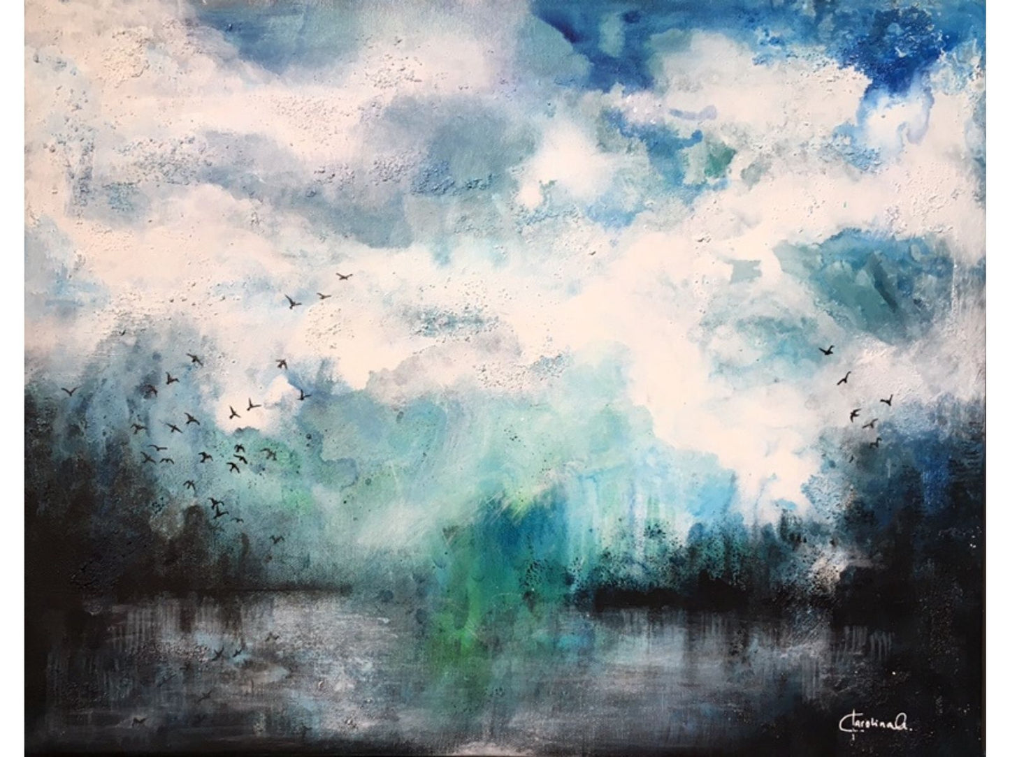 Misty lake